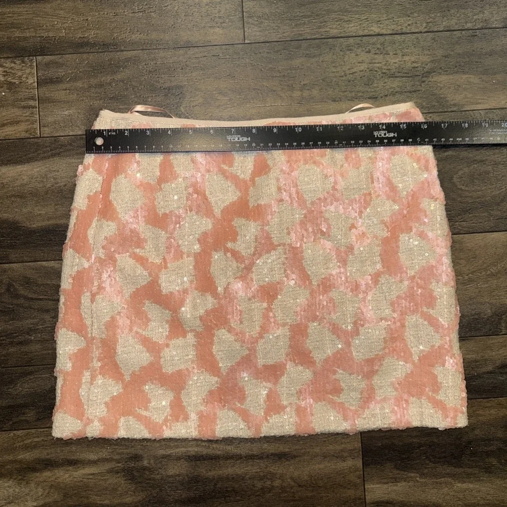 Banana Republic Sequin-Embellished Mini Skirt Women's Size 8 Pink & Beige